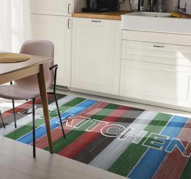 Striped colorful kitchen vinyl carpet - TenStickers