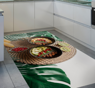 Tropical fruit bowls kitchen vinyl carpet - TenStickers