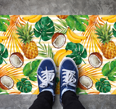 Tropical Fruit Paradise kitchen vinyl carpet - TenStickers