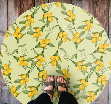 Tropical summer lemons pattern contemporary rugs - TenStickers