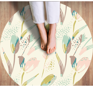 Tulip pattern flower rug - TenStickers