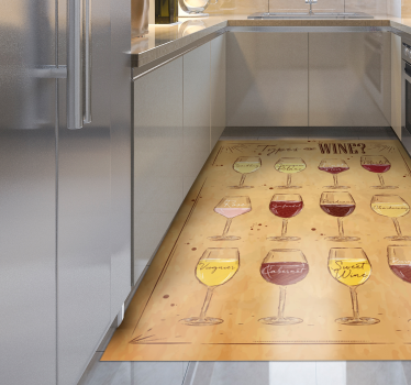 Types of Wine kitchen vinyl carpet - TenStickers