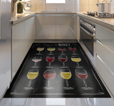 Types Wine Guide kitchen vinyl carpet - TenStickers