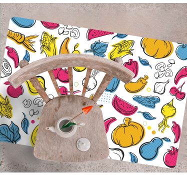 Vibrant fruit illustration kitchen vinyl carpet - TenStickers