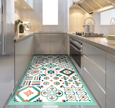 Vibrant Pattern kitchen vinyl carpet - TenStickers