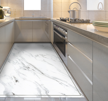 White marble stone vinyl flooring - TenStickers