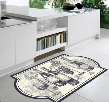 Wine-Themed Elegance kitchen vinyl carpet - TenStickers