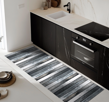 Wood texture kitchen vinyl carpet - TenStickers