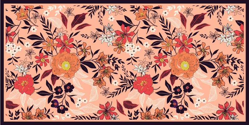 Botanical Garden Tapestry floral vinyl carpet - TenStickers