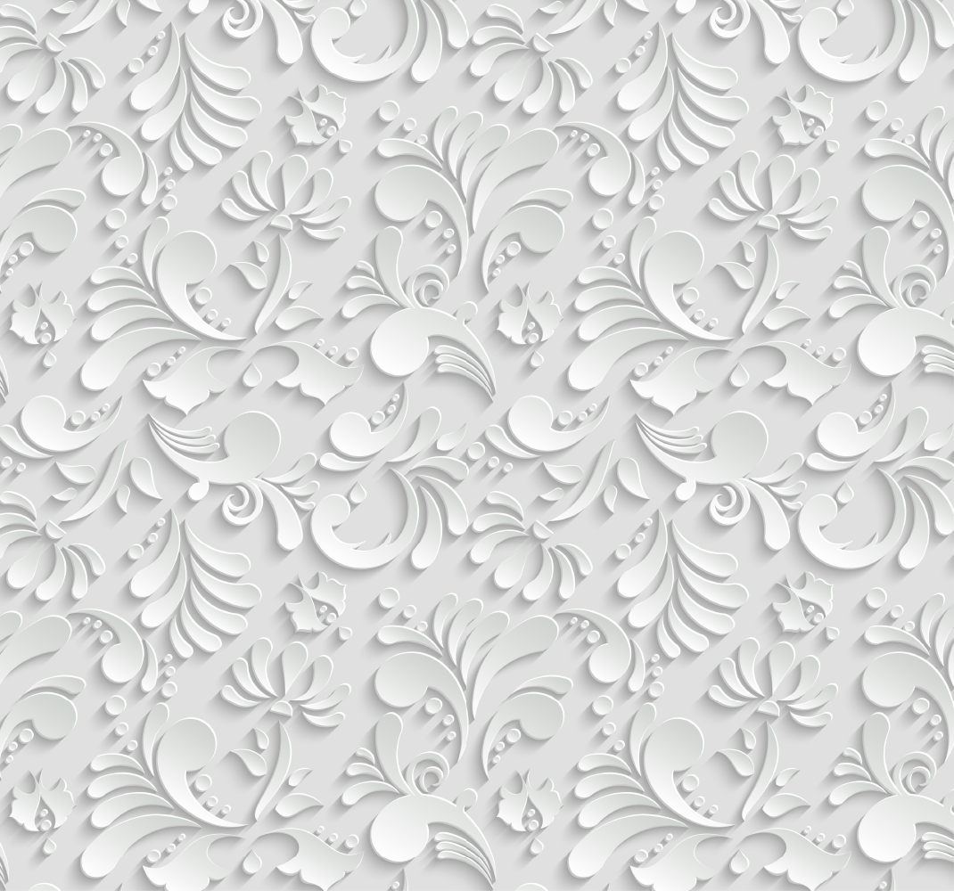 3D floral pattern white vinyl carpet - TenStickers