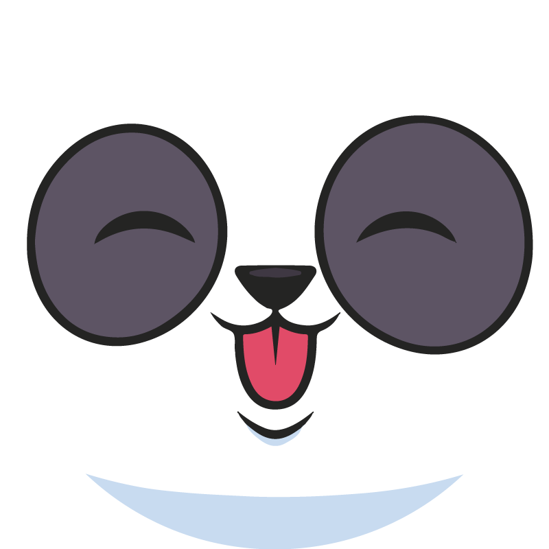 Panda face white vinyl carpet - TenStickers