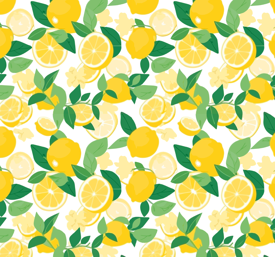Lemon slice pattern yellow vinyl carpet - TenStickers