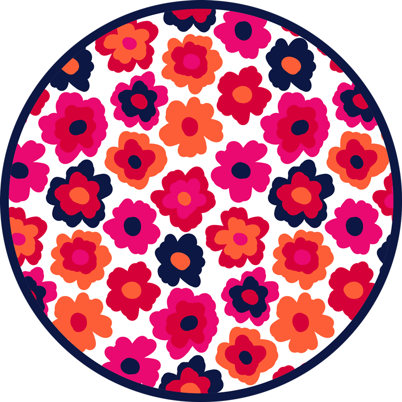 Red poppy floral vinyl carpet - TenStickers