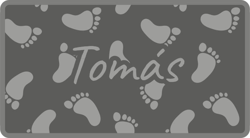 Gray footsteps design custom vinyl carpet - TenStickers