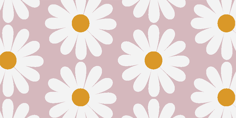 Daisy with a pink background bathroom vinyl carpet - TenStickers