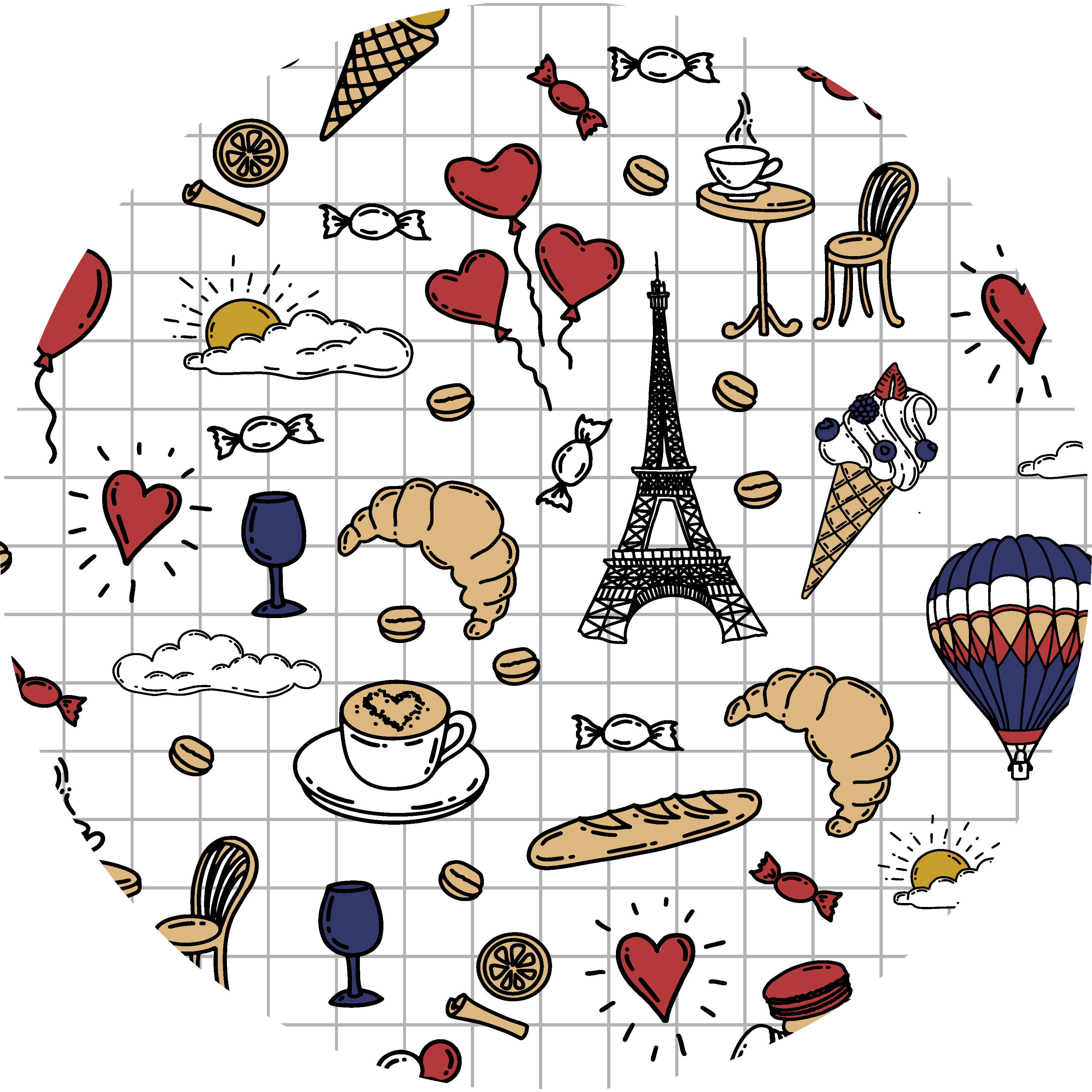 Minimalistic Paris design bathroom vinyl carpet - TenStickers