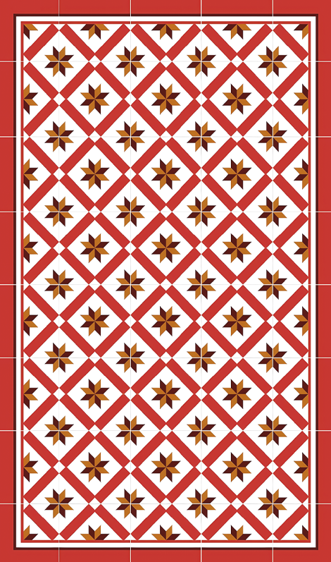Hydraulic Red kitchen vinyl carpet - TenStickers