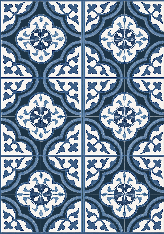 Blue "majorica" portuguese living room vinyl carpet - TenStickers