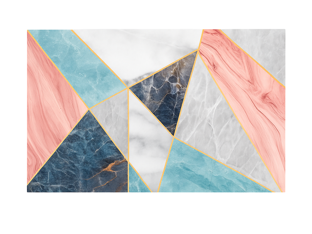 Colorful geometric design marble vinyl carpet - TenStickers