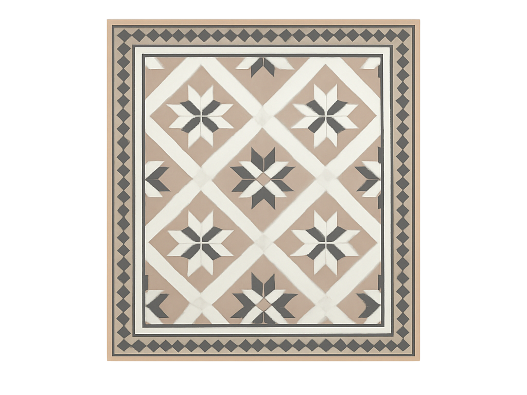 Beige Moroccan style tile vinyl carpet - TenStickers