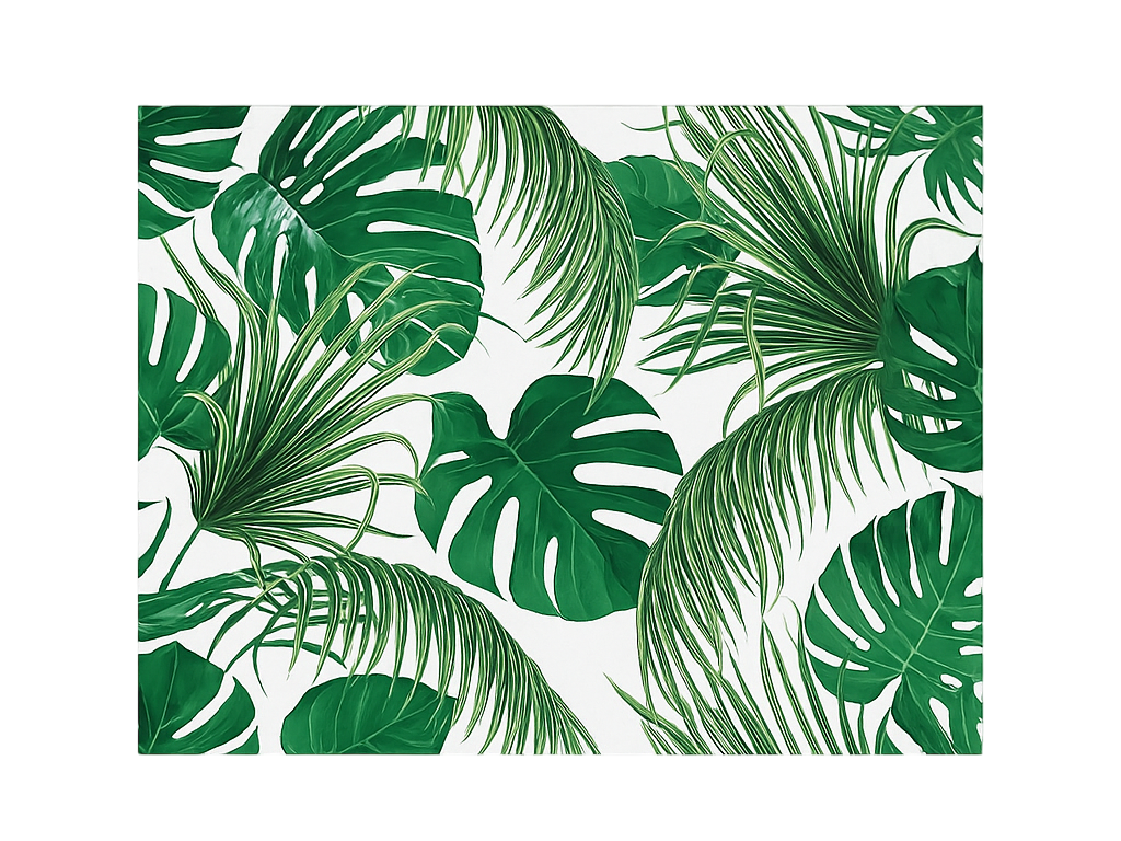 Tropical leaves design outdoor vinyl carpet - TenStickers
