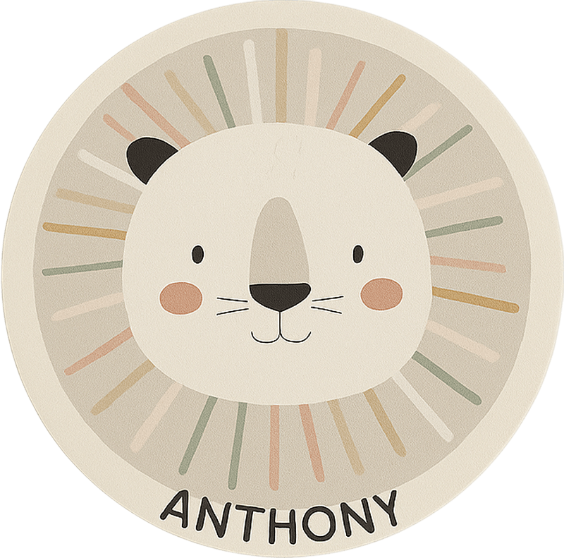 Custom beige lion kids vinyl carpet - TenStickers