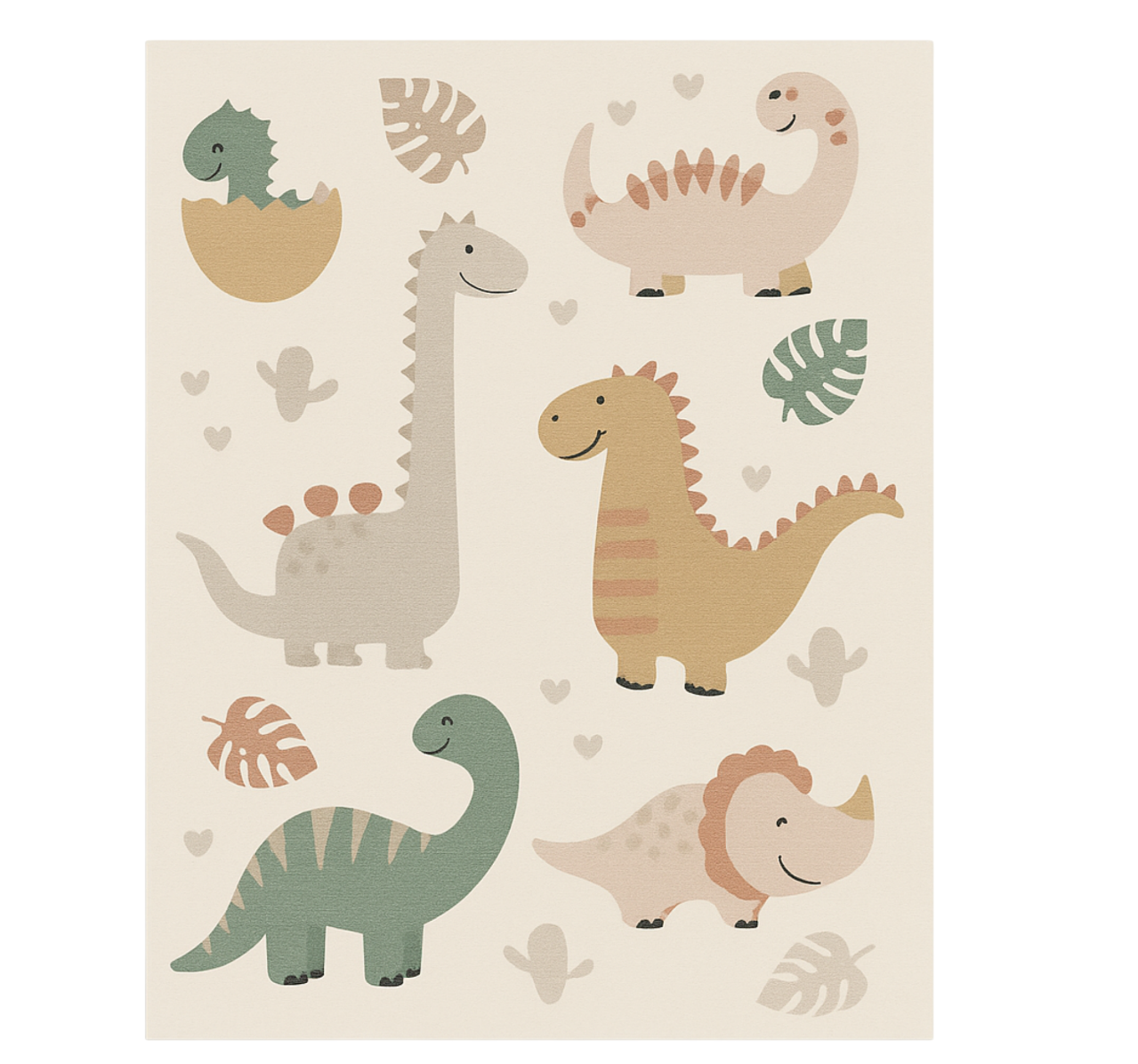 Beige Jurassic design kids vinyl carpet - TenStickers