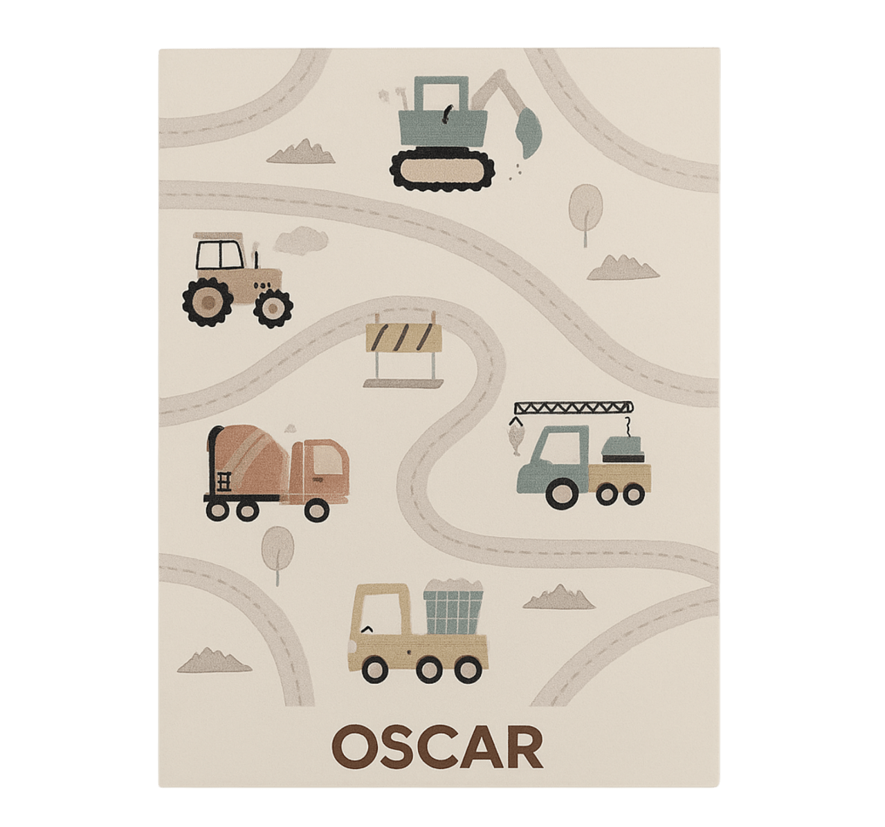 Custom beige construction kids vinyl carpet - TenStickers