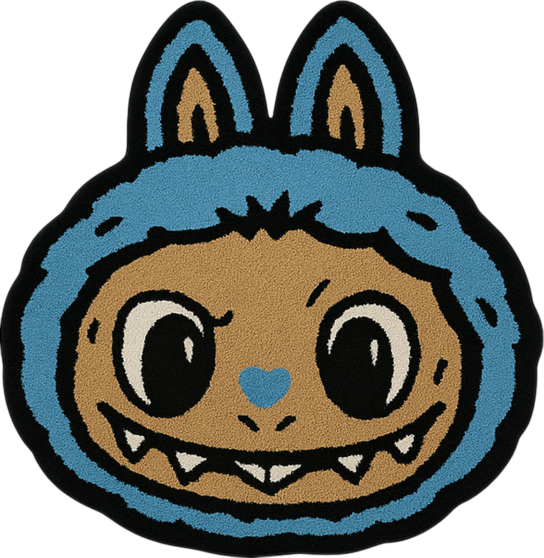 Blue Labubu design kids vinyl carpet - TenStickers