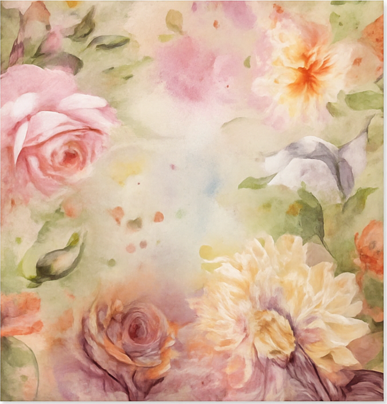 Pink floral roses living room vinyl carpet - TenStickers