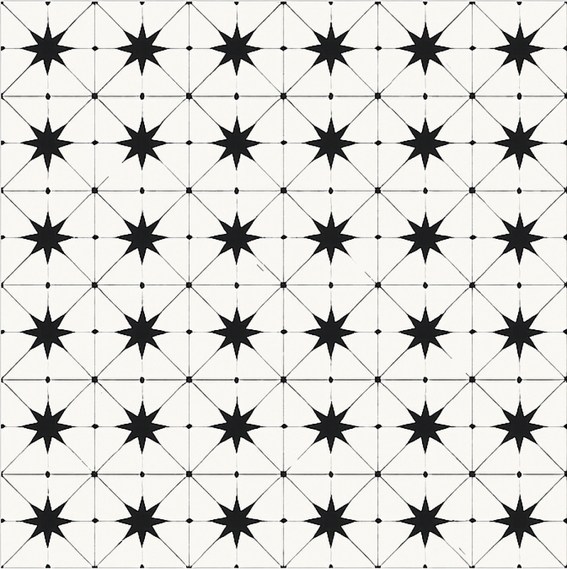 Encaustic Star Pattern dining room vinyl carpet - TenStickers