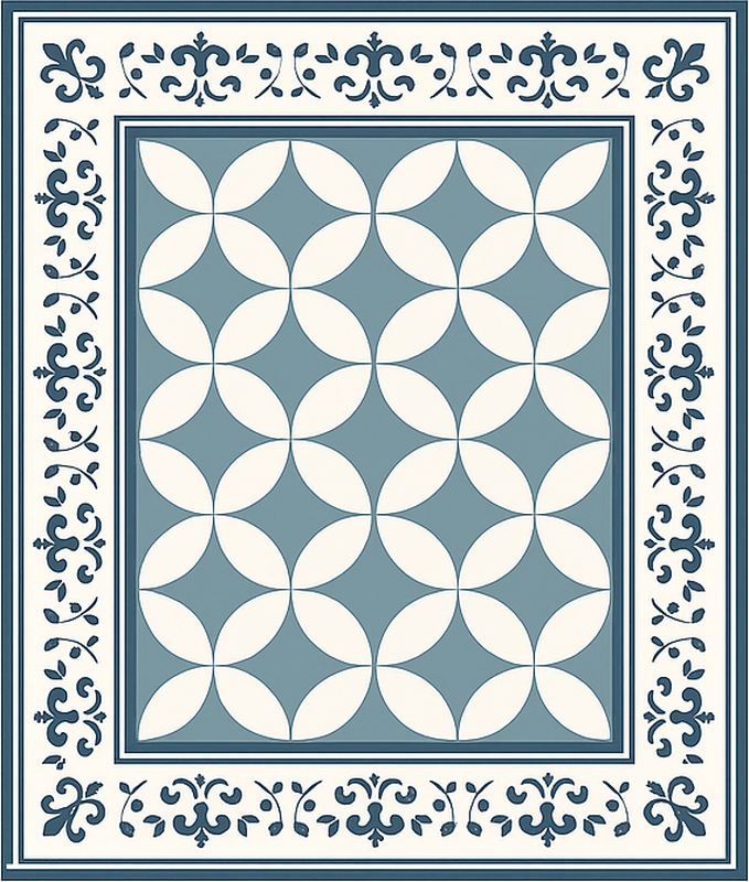Quatrefoil Tile Pattern dining room vinyl carpet - TenStickers