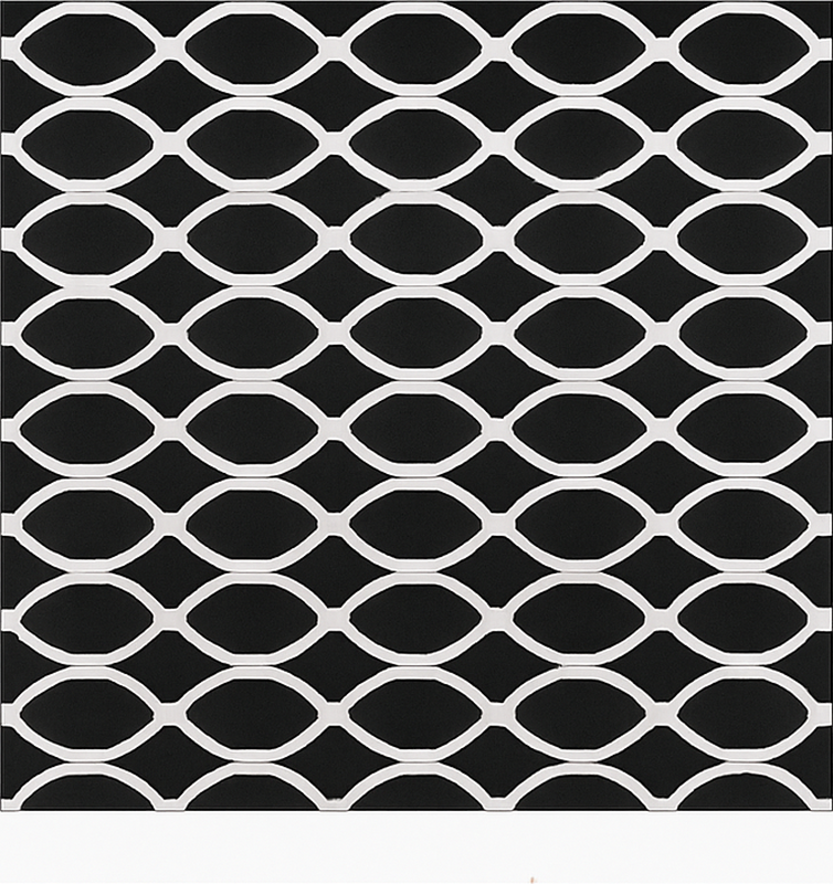 Monochrome oval design dining room vinyl carpet - TenStickers