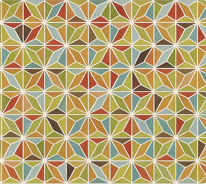 Kaleidoscopic Geometric Tile dining room vinyl carpet - TenStickers