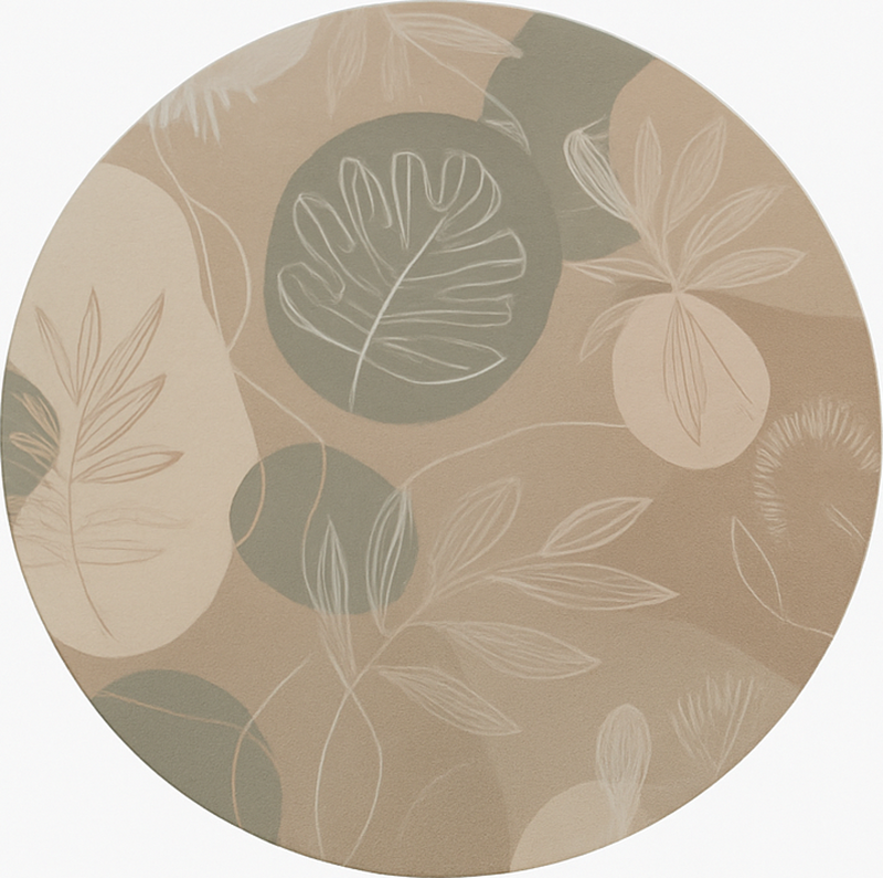 Neutral Botanical Abstract dining room vinyl carpet - TenStickers