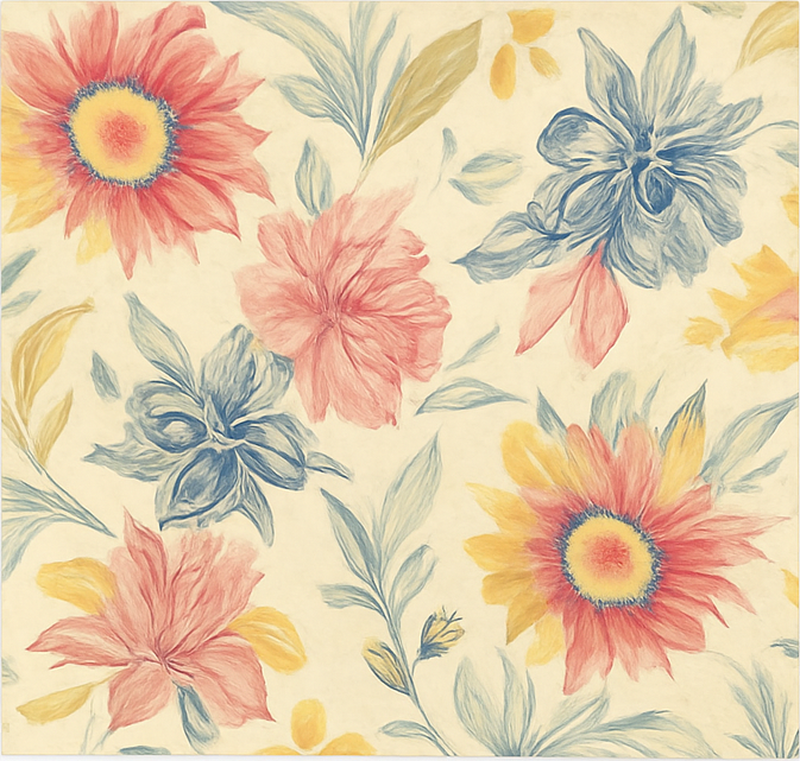 Floral burst kitchen vinyl carpet - TenStickers