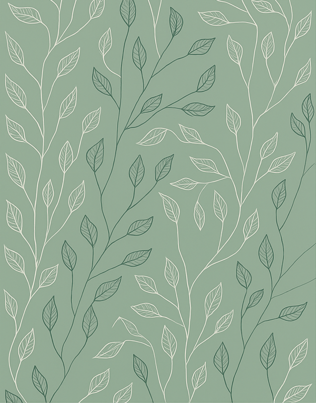 Clean Botanical Overlay dining room vinyl carpet - TenStickers