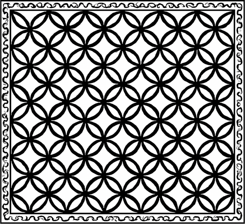Black white ornate  kitchen vinyl carpet - TenStickers