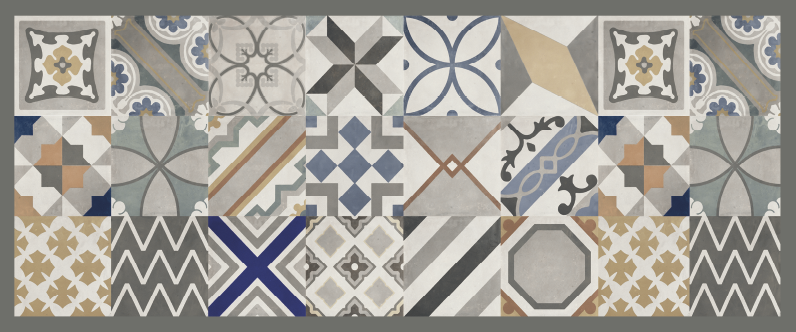 Cement Tiles modern vinyl carpet - TenStickers