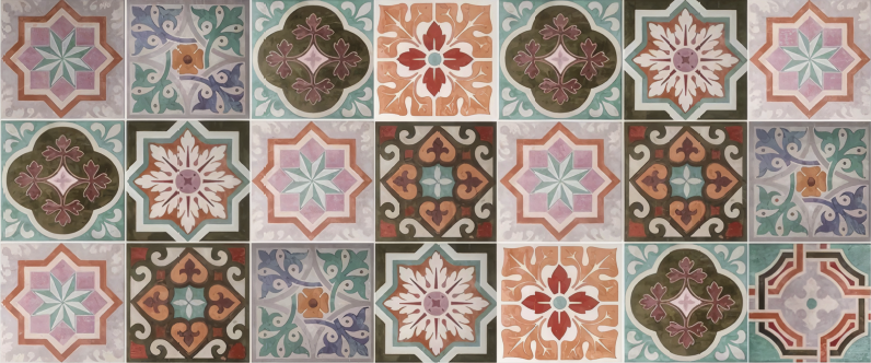 Piastrelline Siciliane mosaic vinyl carpet - TenStickers