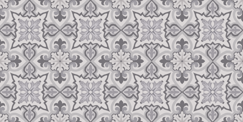 Grey Baroni Kitchen tile vinyl carpet - TenStickers