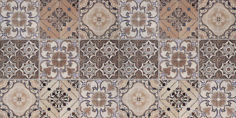 Rust Baroni Kitchen tile vinyl carpet - TenStickers