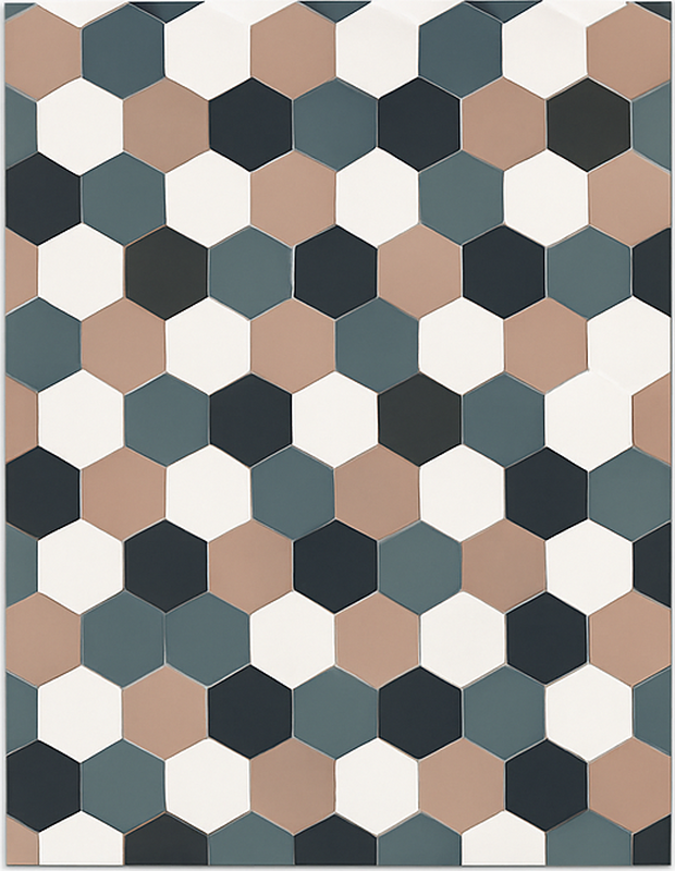 Kitchen vinyl carpet in modern hexagonal design - TenStickers