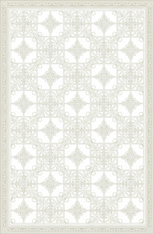 Living room vinyl carpet beige ornate mat - TenStickers