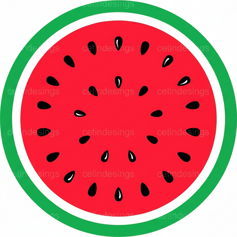 Circular vinyl carpet whole watermelon design - TenStickers