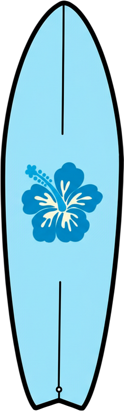 Nature vinyl carpet hawaiian flower surfboard - TenStickers