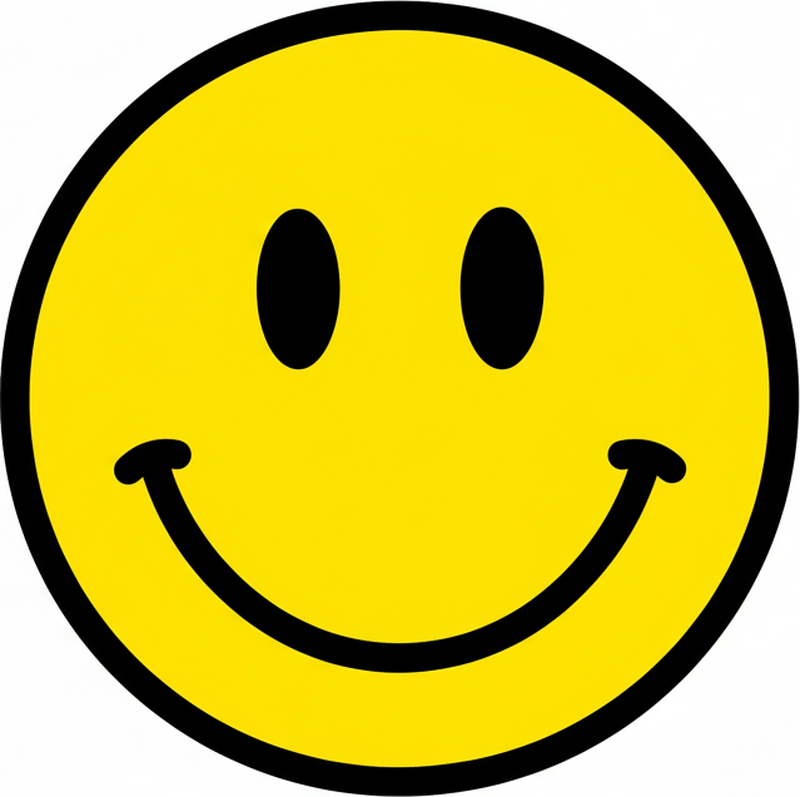 Circular vinyl carpet with smiley face design - TenStickers