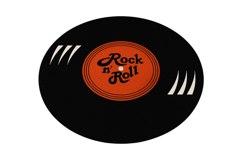 Circular vinyl carpet rock and roll vinyl record - TenStickers