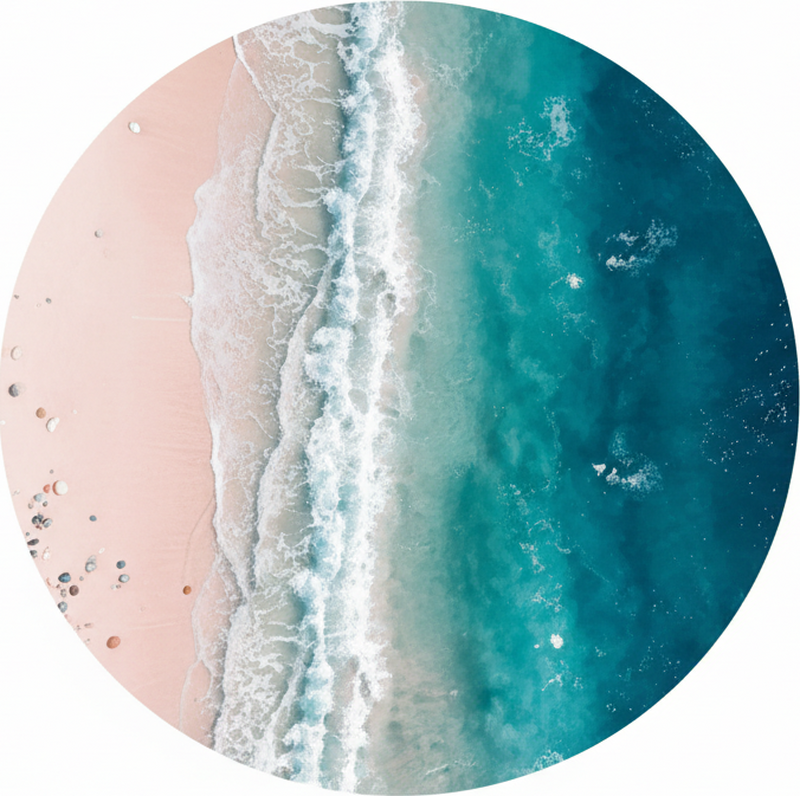 Living room vinyl carpet the beach circle - TenStickers