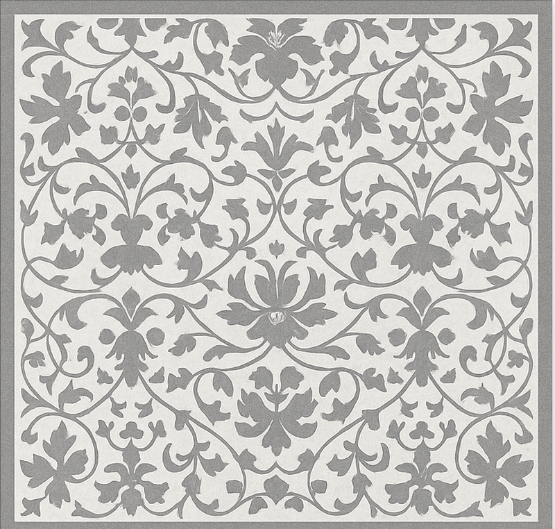 Elegant grey arabesque kitchen vinyl carpet - TenStickers